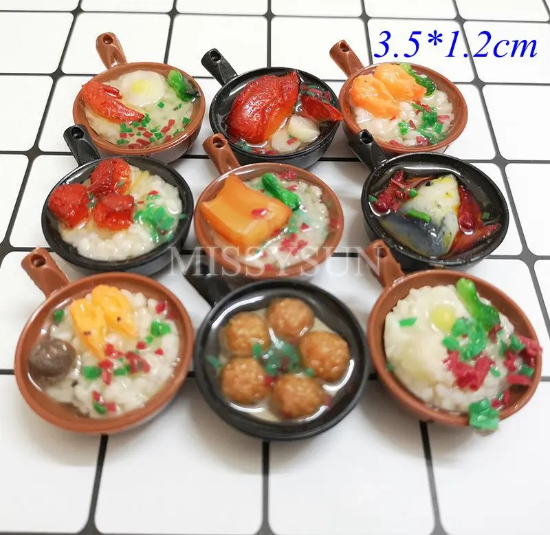 2pcs Miniature Dollhouse 1:6 scale Chinese Rice Mini Chinses Cuisine Dessert Noodles Pretend Food for1/6 Doll Kitchen toys