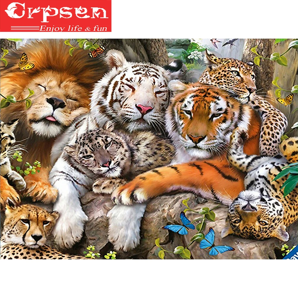 

Diamond Painting,5D,DIY,Embroidery,Full,Square,Tigers&Lions,Diamond Mosaic,Crafts&Sewing,Needlework,Wall Painting,Arts,Crpsen