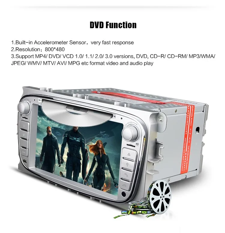 Eunavi двойной 2 Din 7 дюймов Автомобильный DVD радио плеер для FORD/Mondeo/S-MAX/C-MAX/Galaxy/FOCUS 2 с gps навигацией 1080P Карта BT