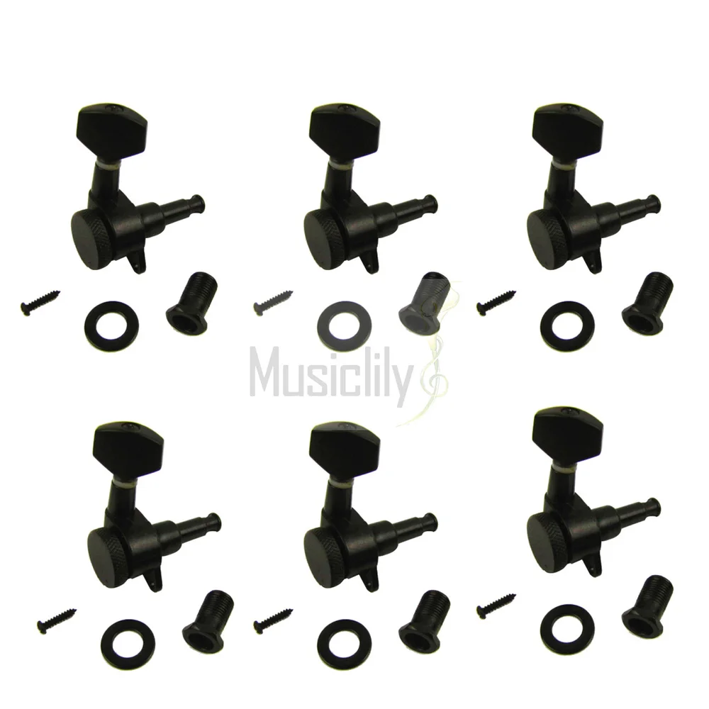 

6Pcs Black Guitar Locking String Tuning Pegs Keys Machine Heads Tuners Set For Right Hand