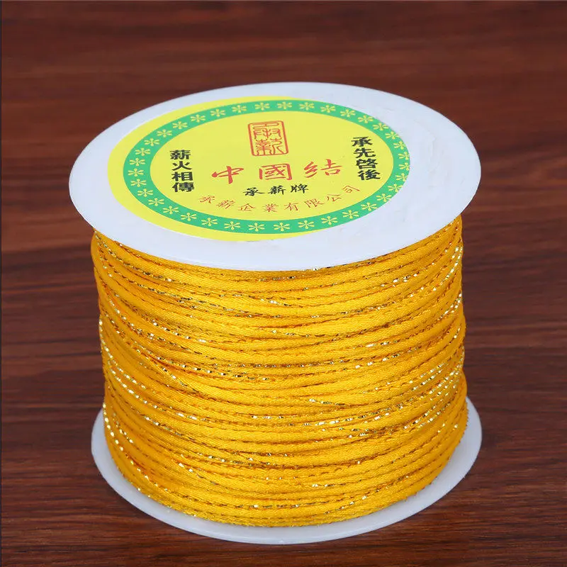 Orange Yellow Новое поступление 100 ярдов 2 мм китайский Узелок шнур для DIY инструмент для рукоделия ручная прошивка нитей ювелирных изделий - Цвет: Orange Yellow