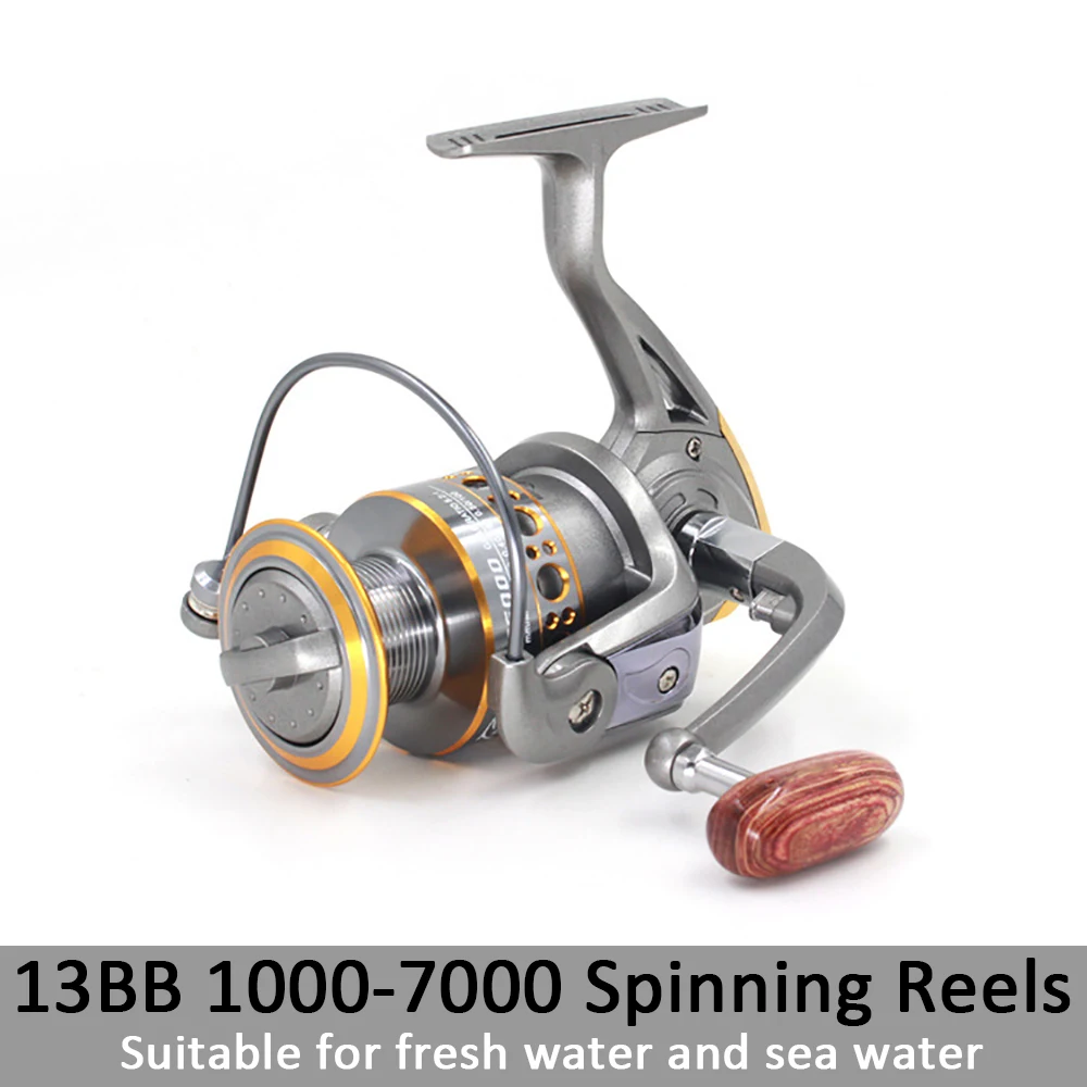 Fishing Spinning reel 1000-7000 reels 13BB Ball bearing Salt Fresh water Sea casting lure Bass tackle line Pesca Anticorrosive