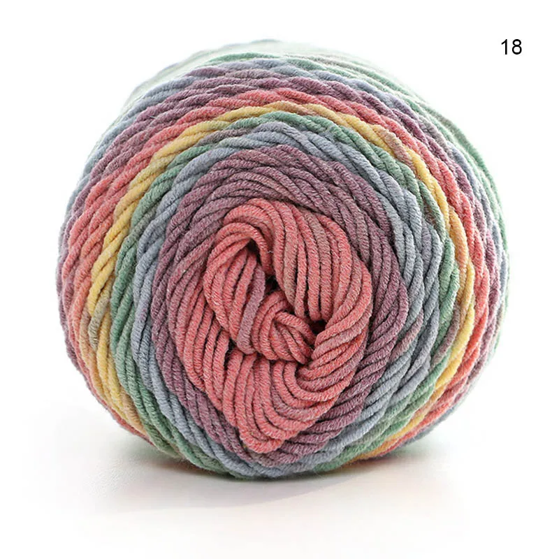 1 шт. 5 слоев 100 г DIY радуга цвет ручной пряжа для вязания крючком скеены UD88 - Цвет: 18
