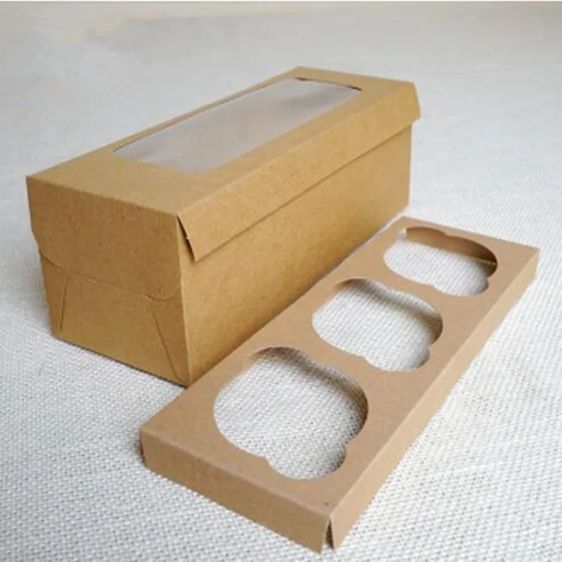 Wholesale Gift Paper Box Small Kraft Jewelry Paper Boxes Business Card Cupcake Box 20pcs/lot 24*9*7.5cm PP703