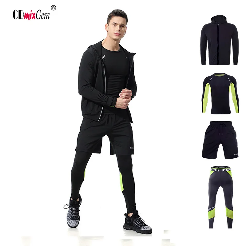 Men s Gym Set font b Running b font 4pcs Set font b sport b font