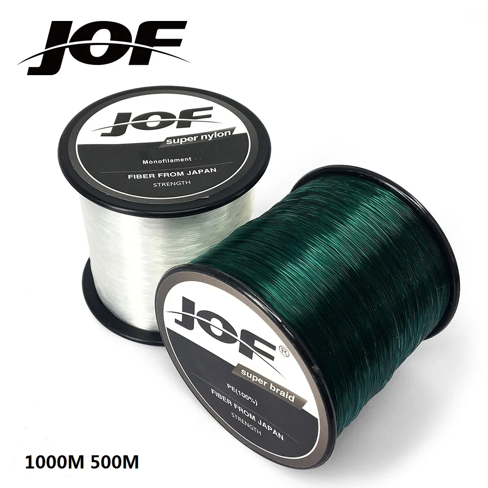 JOF حيدة النايلون خط الصيد 1000 متر 500 متر النايلون الصيد معالجة 100% عظمى