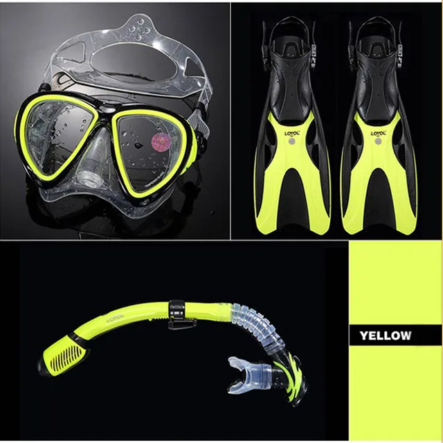 Professional Diving masks Swimming Fins with snorkel tube adult scuba