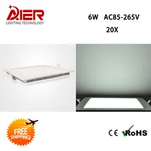 Квадратная Светодиодная панель 6 Вт Акция теплый белый/белый FedEx, AC85-265V