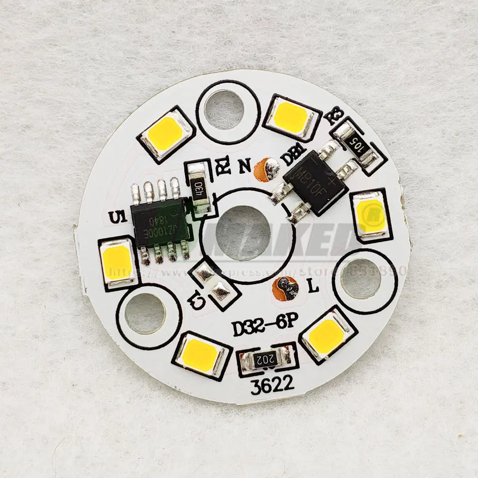 AC220V светодиодный модуль 3 W 5 W 32 мм 100lm/W светильники PCB Алюминий плиты белый/теплые SMD2835 смарт-ic драйвер для светильник потолочный лампы