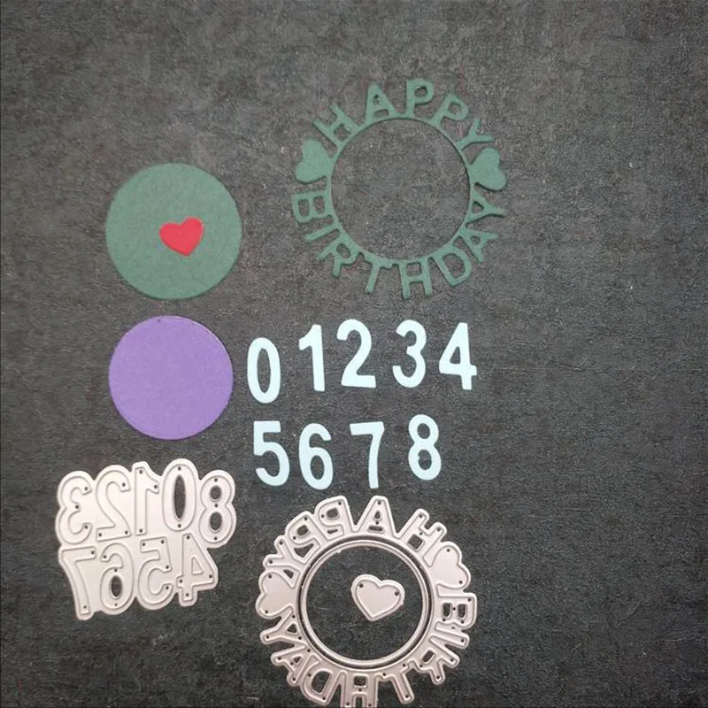 

Happy Birthday Dies Number Metal Cutting Dies And Stamps For Scrapbooking Paper Card Making Stencil Craft Diy Albums Decorations