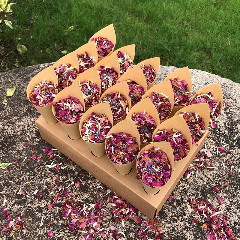 FEESTIGO Natural Wedding Confetti Biodegradable Confetti Wedding Dried Rose Flower Petals Wedding Birthday Party Decoration