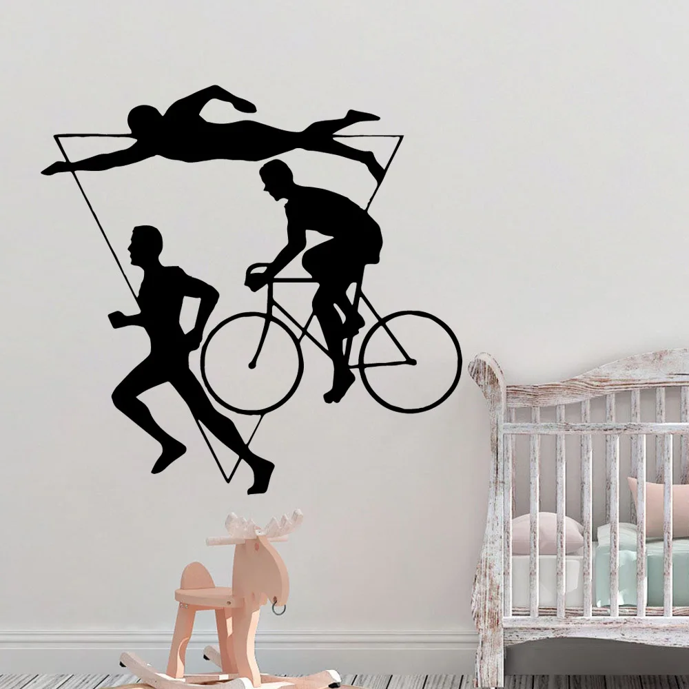 

DIY Art Sports Running Swimming Wall Stickers Self Adhesive Art Wallpaper vinyl Stickers Wall Decal Home Accessories