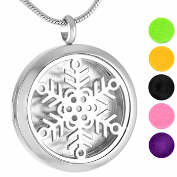 

MJP0015 Memorial Jewelry Snowflake Aromatherapy Essential Oil Perfume Diffuser Locket Pandent Necklace