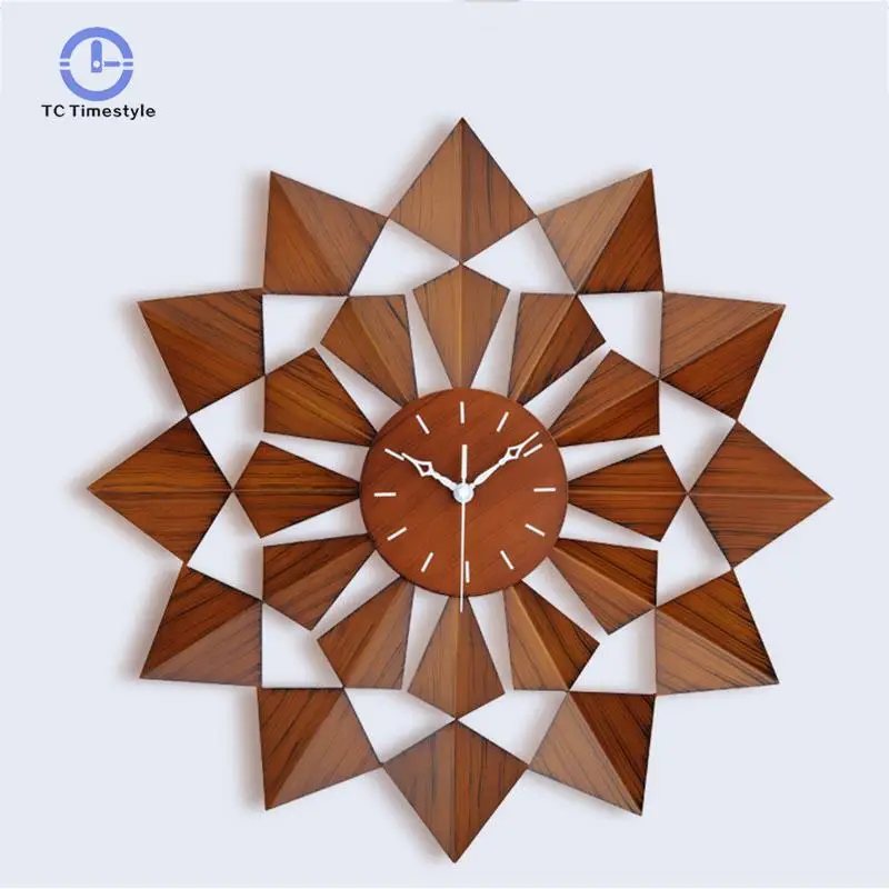 

Nordic Metal Wall Clock Modern Watch Mechanism Decoration Quartz Watches Wood Color The Wall Clocks Relogio Parede Gifts clocks