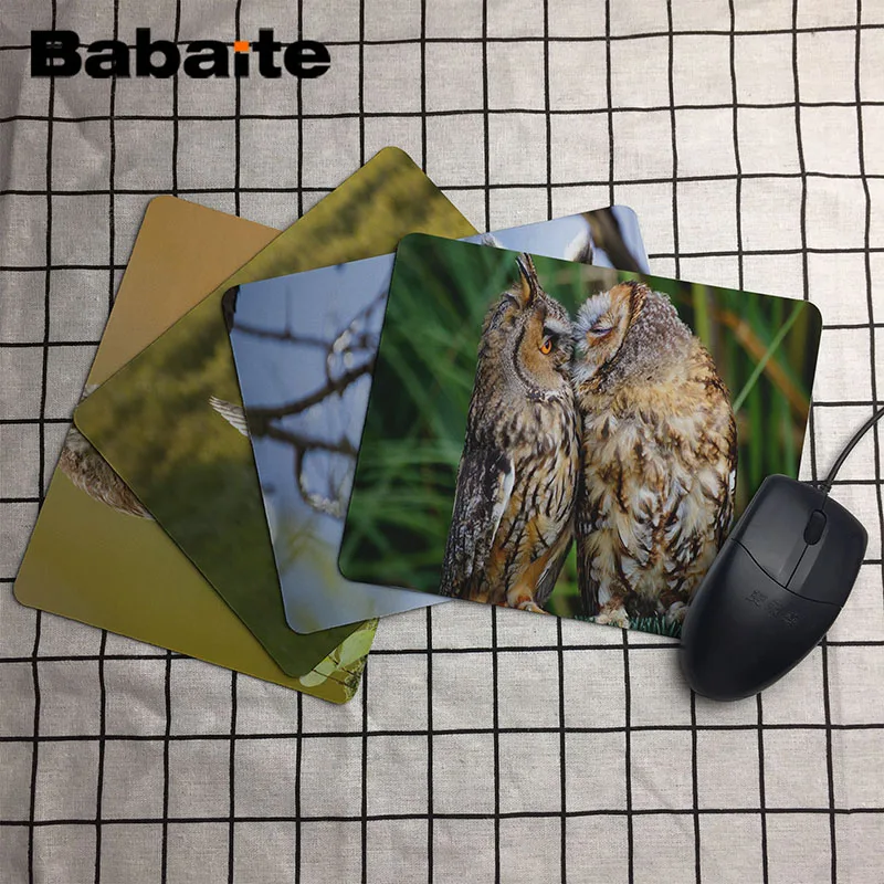 Babaite 180X220X2mm Customized Mouse Pad Animals Birds Nature Owls