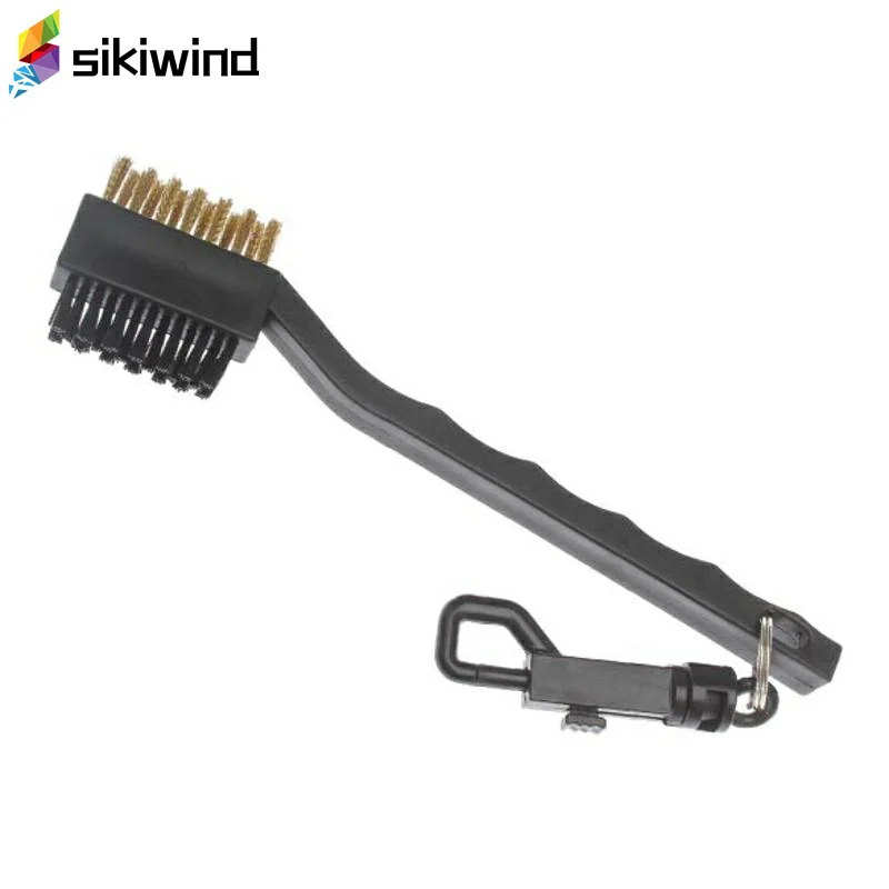 Mini Double Side Golf Brass + Nylon Golf Club Head Groove Cleaner Brush Cleaning Tool Kit with Hanger Golf Accessories&props Z80