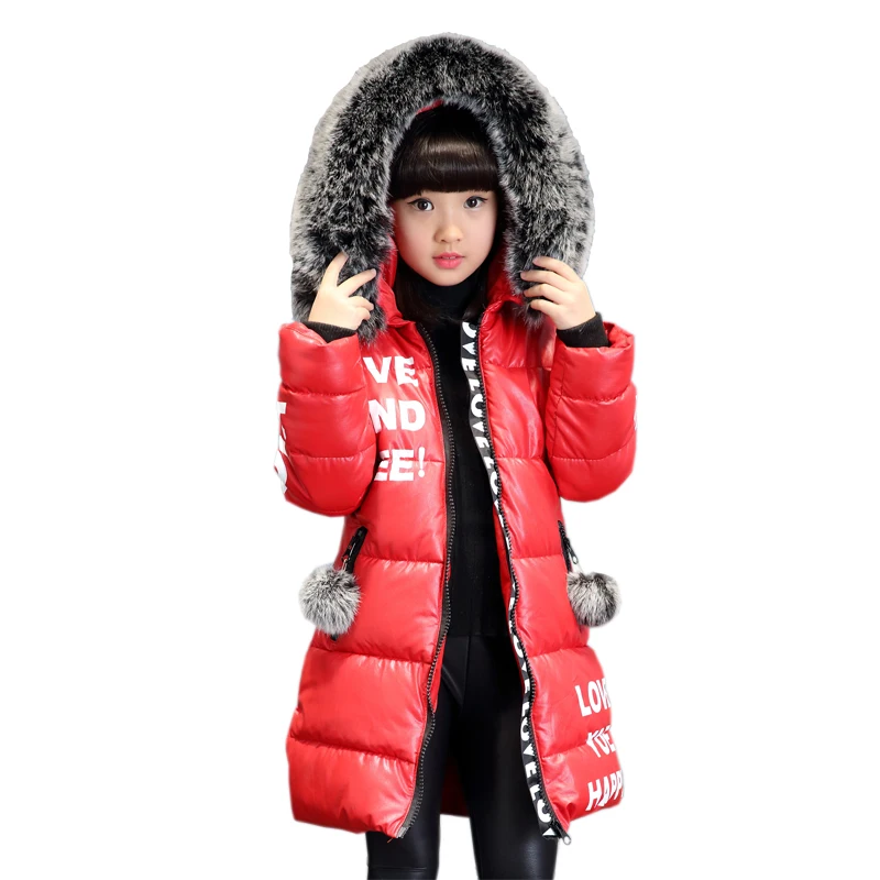 

Girl Waterproof Cotton Clothing 2018 New Winter Clothing Boy Thick Jacket In The Long Section Down Jacket 12 Girls Winter Coats