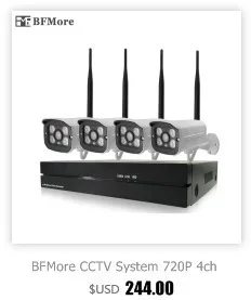 BFMore CCTV System 720P 4ch Wireless kit with 8ch NVR Indoor IR Night Vision IP Camera wifi Camera kit Security System