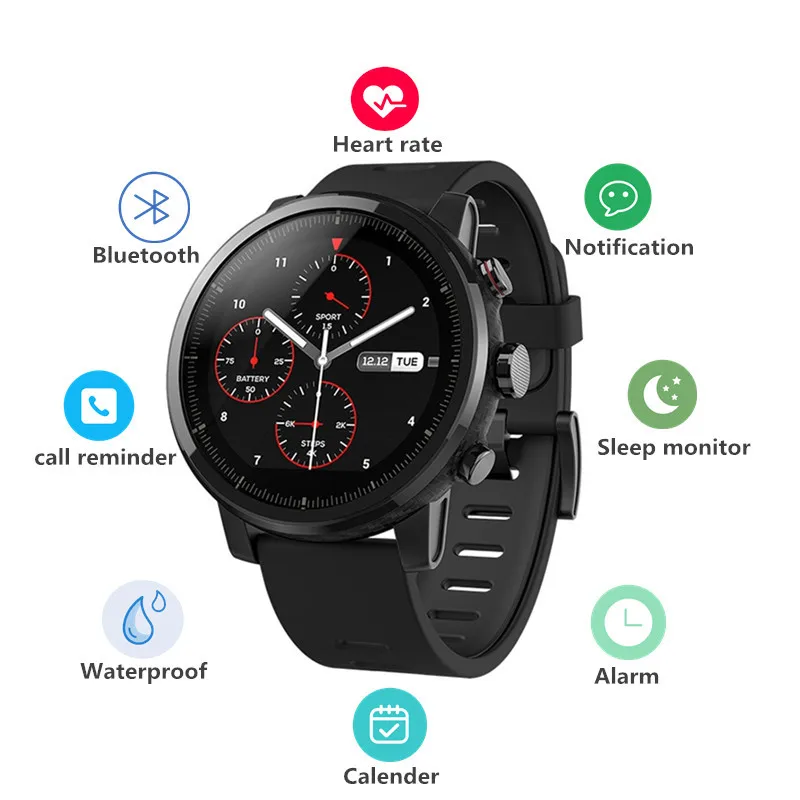 

Original xiaomi Amazfit Smartwatch 2 Running Watch GPS Xiaomi Chip Alipay Payment Bluetooth 4.2 Anti-lost for iOS Android Phones