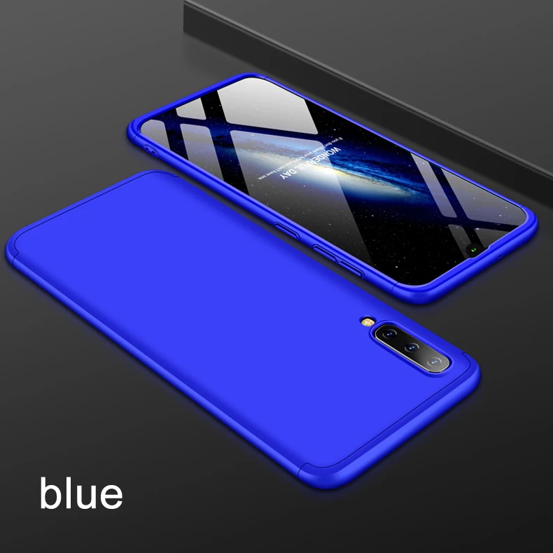 Роскошный чехол-броня 360 Крышка для samsung Galaxy M10 M20 M30 A10 A30 A50 A40 A70 A20 A60 Чехол Жесткий Бампер Чехол чехол для телефона - Цвет: blue