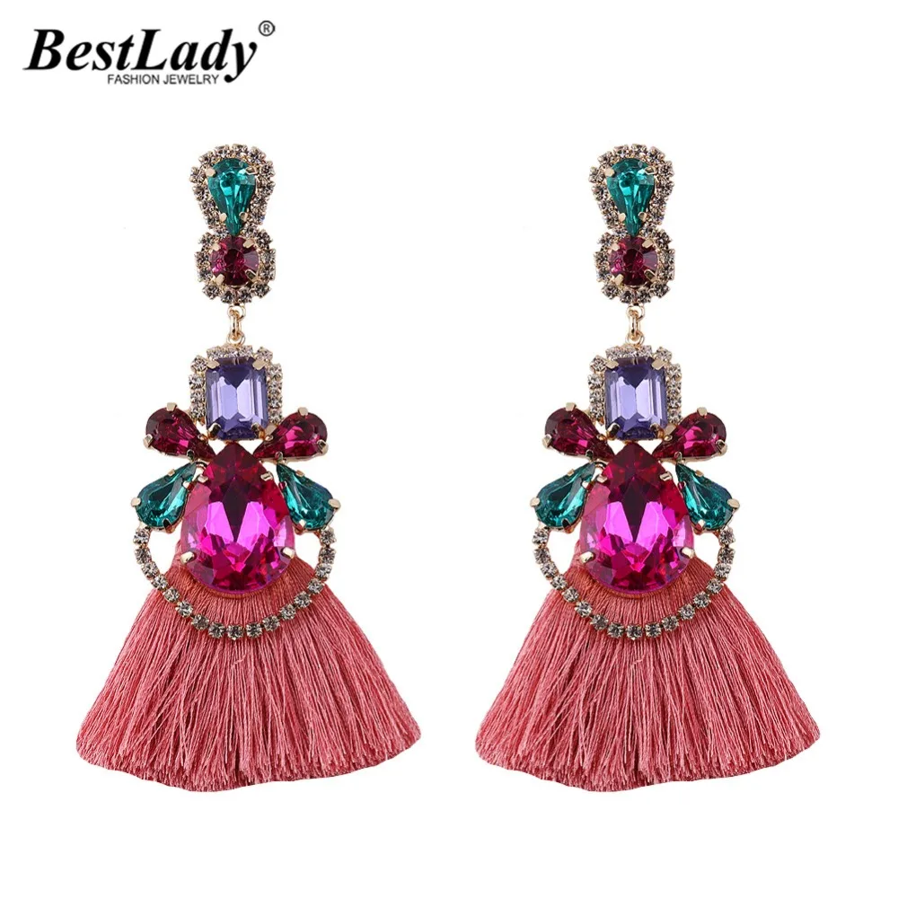 

Best lady Vintage Thread Fringed Tassel Earrings For Women Party Statement Earrings Charm Drop Hang Earring Jewelry Girl Gifts