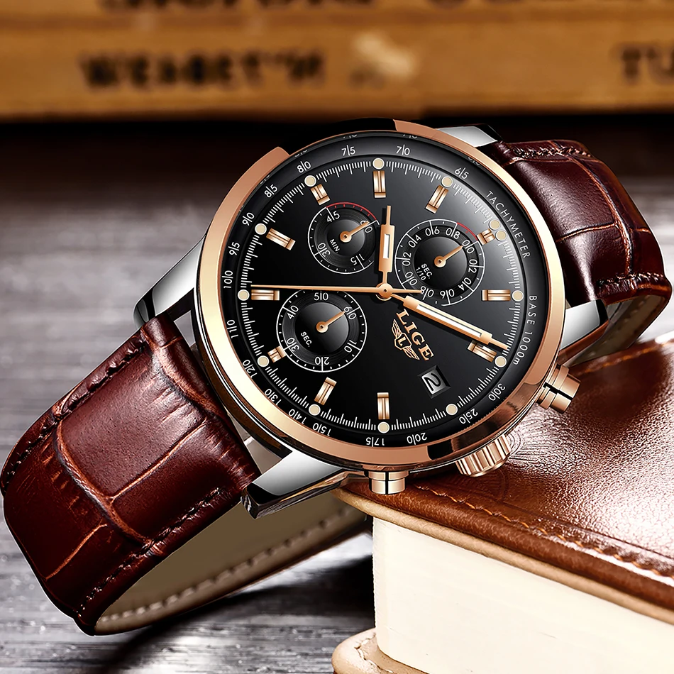 LIGE Mens Watches Top Brand Luxury Leather Casual Quartz Watch Men Military Sport Waterproof Clock Gold Watch Relogio Masculino LIGE Mens Watches Top Brand Luxury Leather Casual Quartz Watch Men Military Sport Waterproof Clock Gold Watch Relogio Masculino