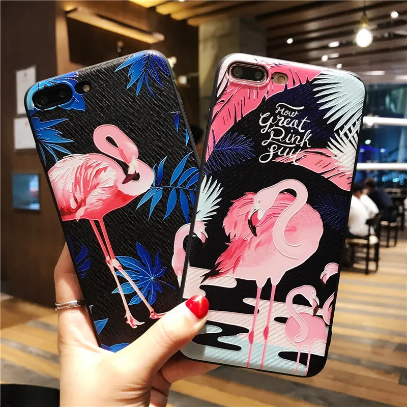

3 Style Flamingos Soft TPU Cover Case For iPhone 5 5S 6 6S 7 8 Plus Silicone Housing On The For iPhone 5S X XS Max XR Cute Case