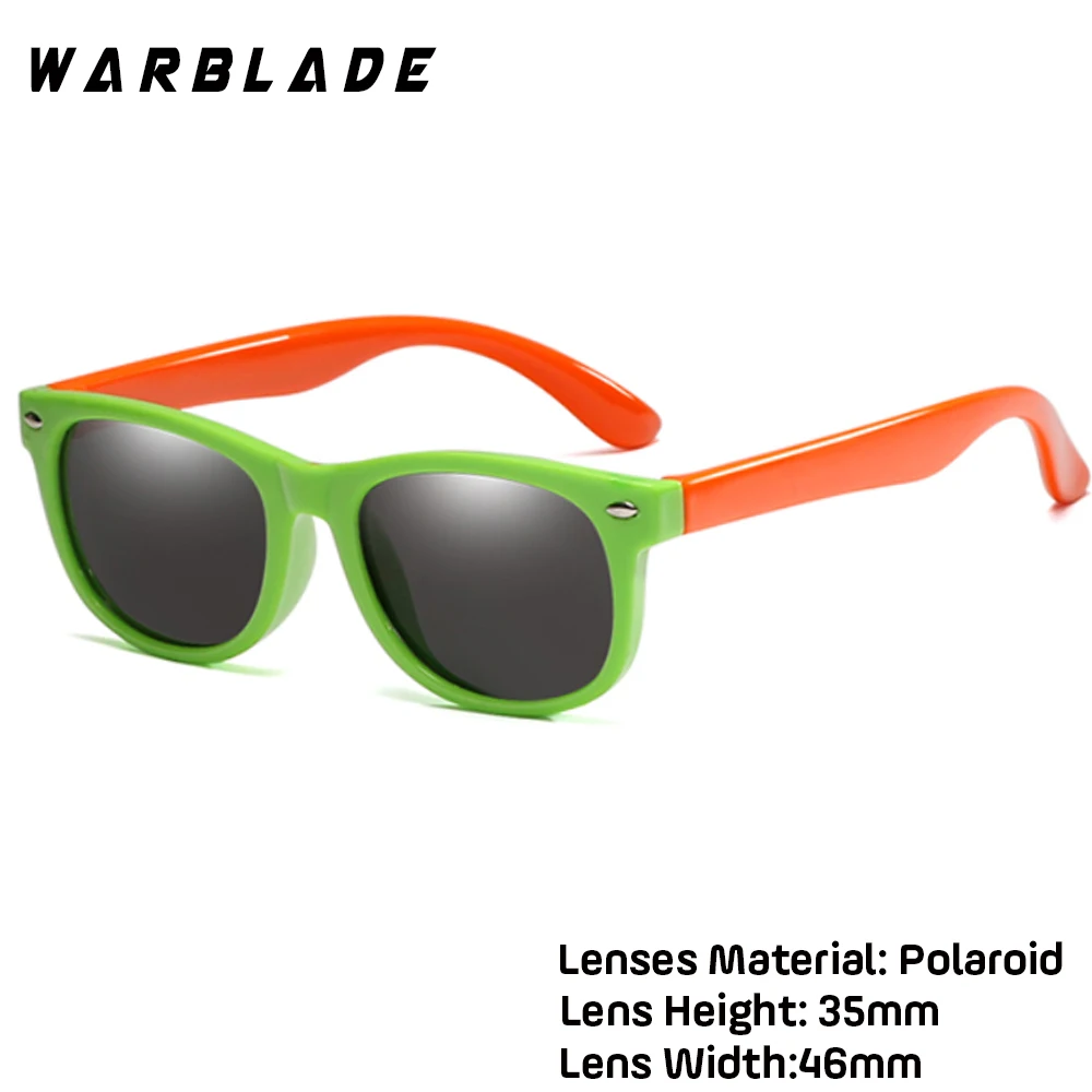 WarBlade Mirror Kids Sunglasses TR90 Boys Girls Polarized Silicone Safety Sun Glasses Gift For Children Baby UV400 Gafas