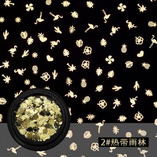 100 шт синий зоопарк украшения для ногтей ультратонкие металлические листовые хлопья музыка Луна Звезда Цветок смешанной формы полые наклейки для ногтей BZ116