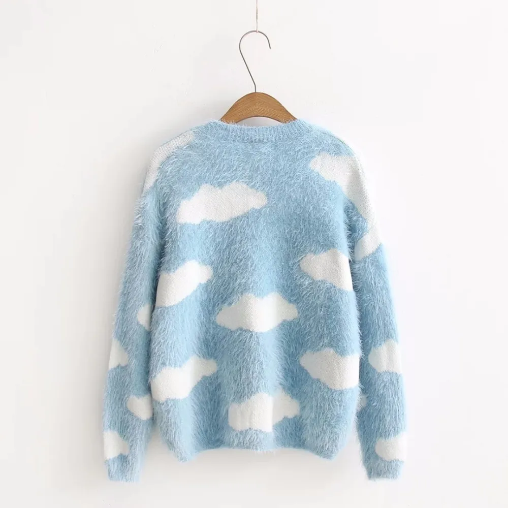 Кардиган с облаками схема