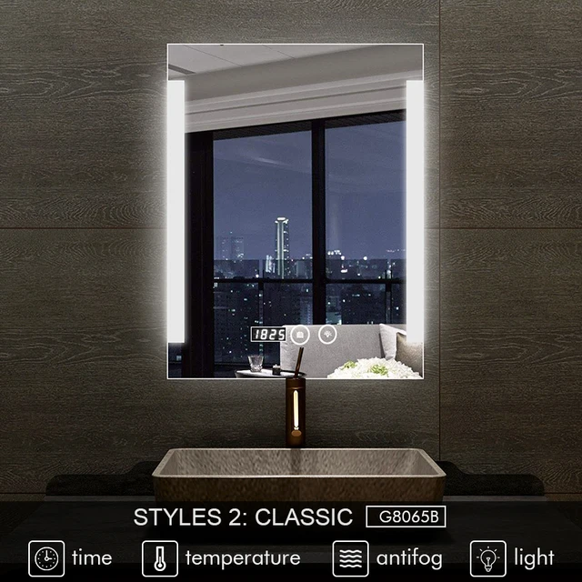 Toilet Anti-fog Mirror With Bluetooth Touch Screen 2