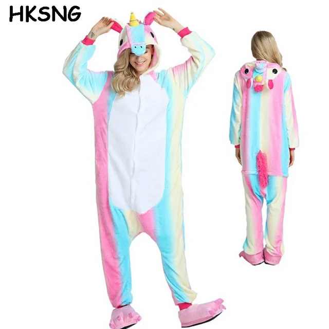 HKSNG New Adult Cute Unicorn Pajamas Animal Onesies Pikachu Totoro ...