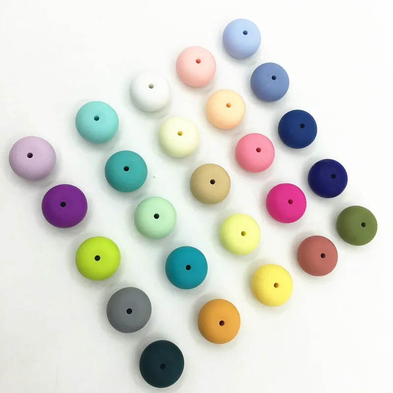 

beads new abacus Silicone Beads without join line - baby teething loose beads BPA free abacus Silicone loose beads 50pc/lot