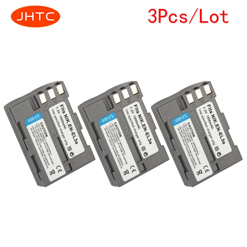 

JHTC 3pcs/lot 1500mAh EN-EL3e EN EL3e ENEL3e Camera Battery for Nikon ENEL3E EN EL3E D30 D50 D70 D90 D70S D300 freeshiping