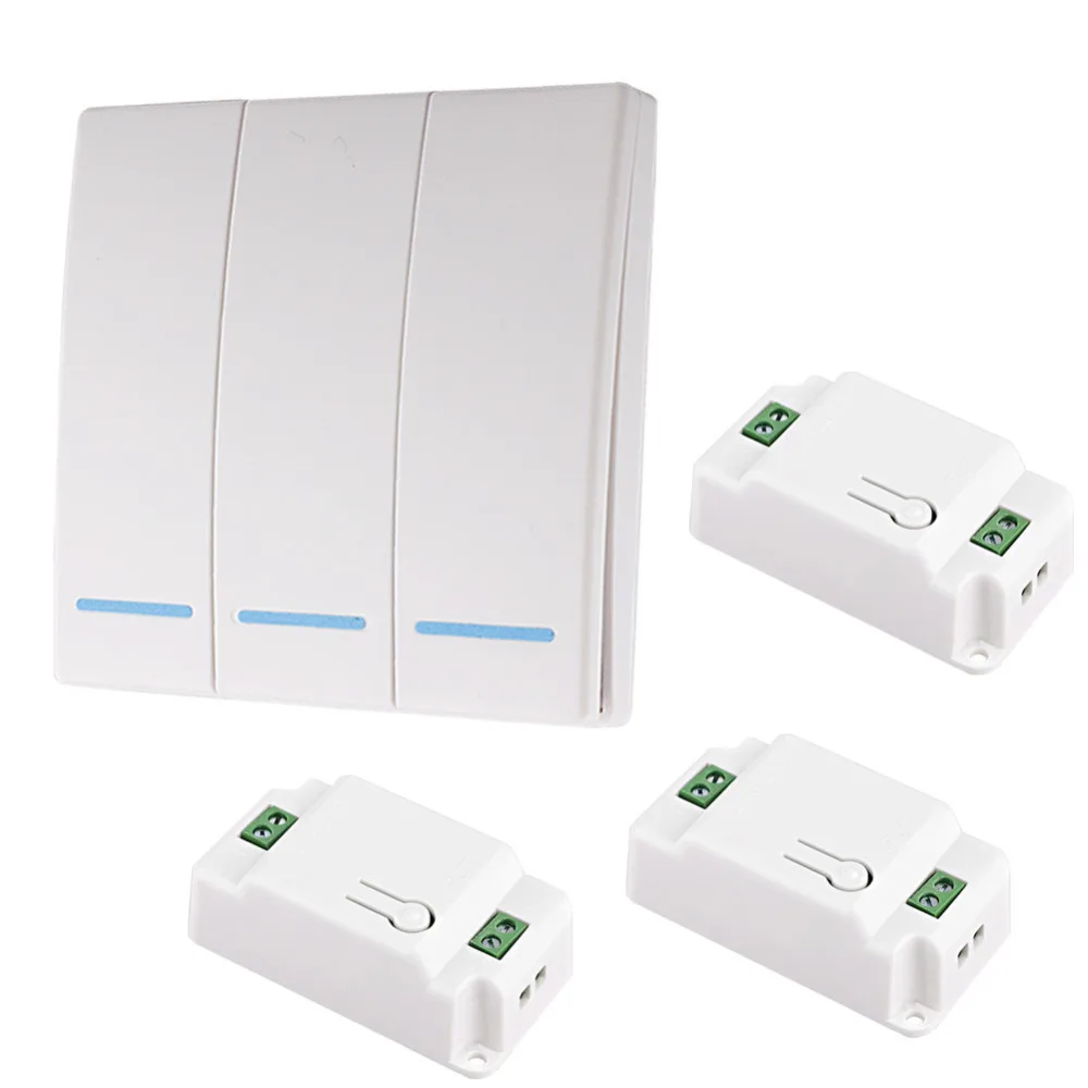 

Portable Wireless Switch Light RF Remote Control AC 110V 220V Receiver Smart Switch Wall Panel 86 Type 433Mhz