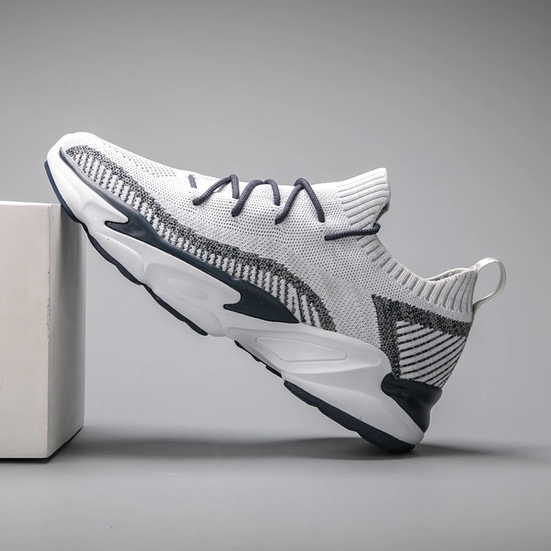 

Summer Breathable Outdoor Sports Shoes For Men FlyWire Jogging Men Shoes Running Shoes Man Black Gray Athletic Shoes For Male