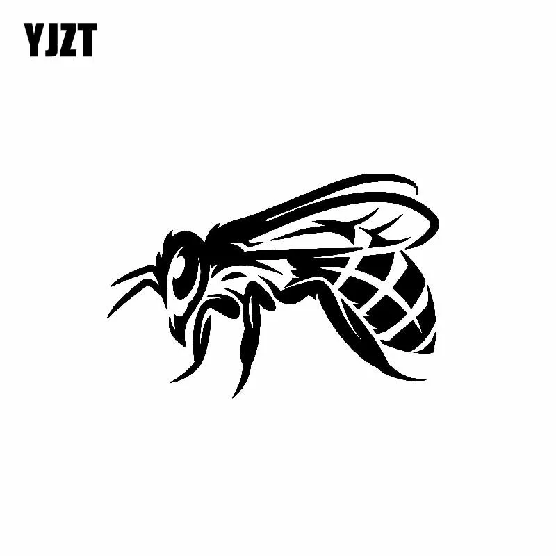 

YJZT 14.2M*9.6CM Original Beautiful Delicate Honey Stick Bee Vinyl Decal Cool Car Sticker Black/Silver C19-1215