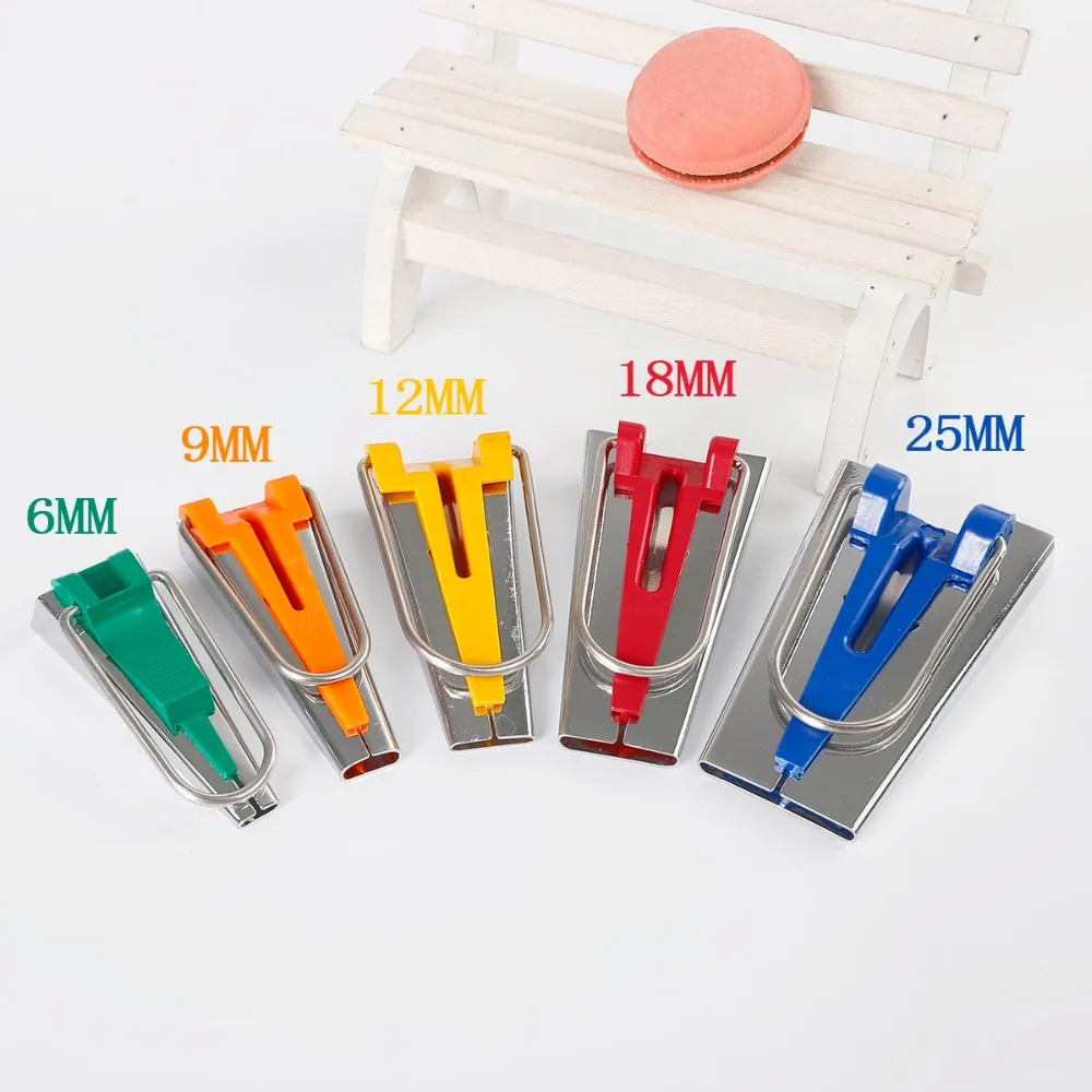 

Tape Bias Maker Stainless Steel Sewing Tools 6/9/12/18/25mm Bias Binding Tape Makers DIY Fabric Crafts Bias Making Supplies