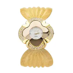 Привлекательная Новинка 2017 года Дизайн золотистые и Серебристые леди бриллиантовый браслет часы зеркало роскошные сплава часы кварцевые