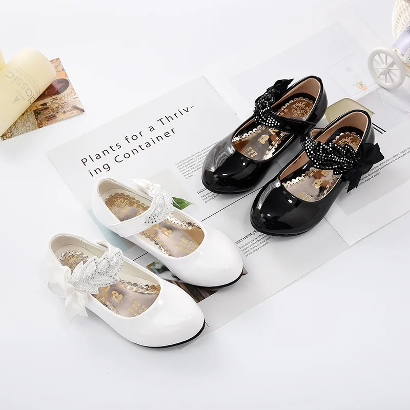 Г. школьная обувь для девочек для вечеринок детская Свадебная Белая обувь принцессы для девочек, платье детские кожаные туфли для танцев ЕС 26-41