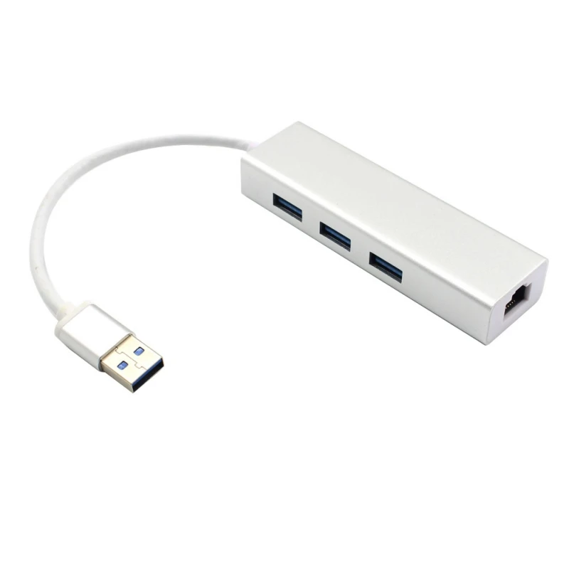 

Universal USB3.0 Network Card + USB3.0 Port Hub Gigabit Ethernet Adapter to RJ45 Lan For Windows XP 7 8/Mac OS XXM8