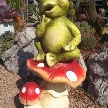 Смола лягушка Внешняя торговля мультфильм украшение с животными садовое украшение наружная сцена эскиз садовая статуя скульптура модель