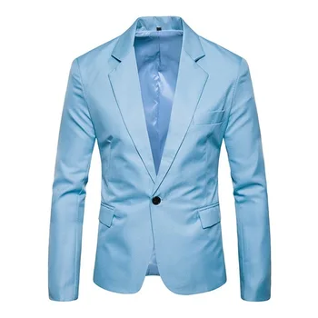 Chaqueta de traje informal para Hombre, chaqueta azul, verde ajustada, para negocios, para verano y otoño