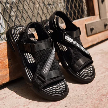 

Sandals Men shoes Men's Sandals Roman Men Shoes Summer Flip Flops Gray Black Flat Sandals
