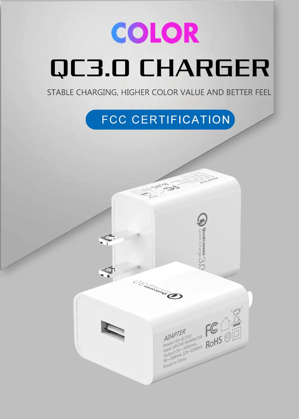 US Adapter USB Charger Mobile Phone Chargers USA Electrical Socket For Electronic Equipment in United States QC3.0 Fast Charging (1)