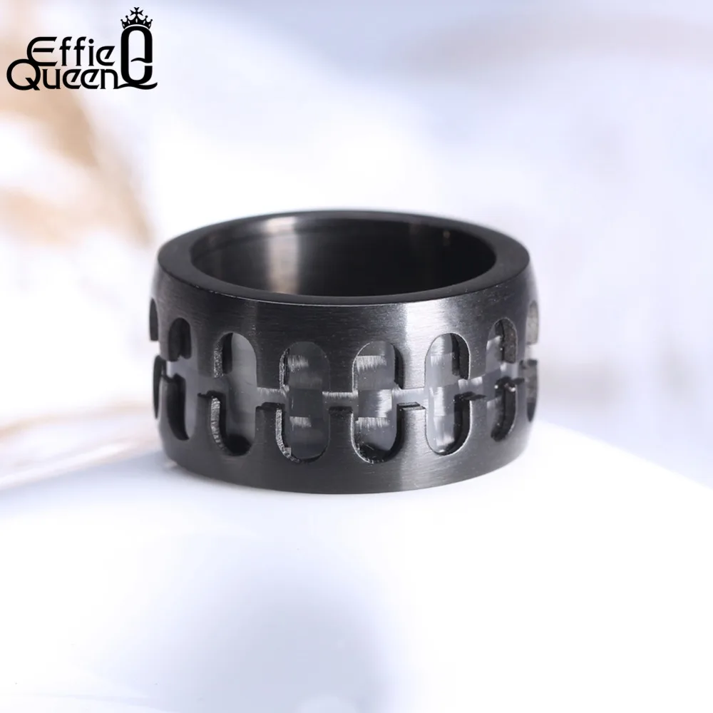 Мужские кольца из нержавеющей стали Effie Queen Top 316L в стиле панк черная