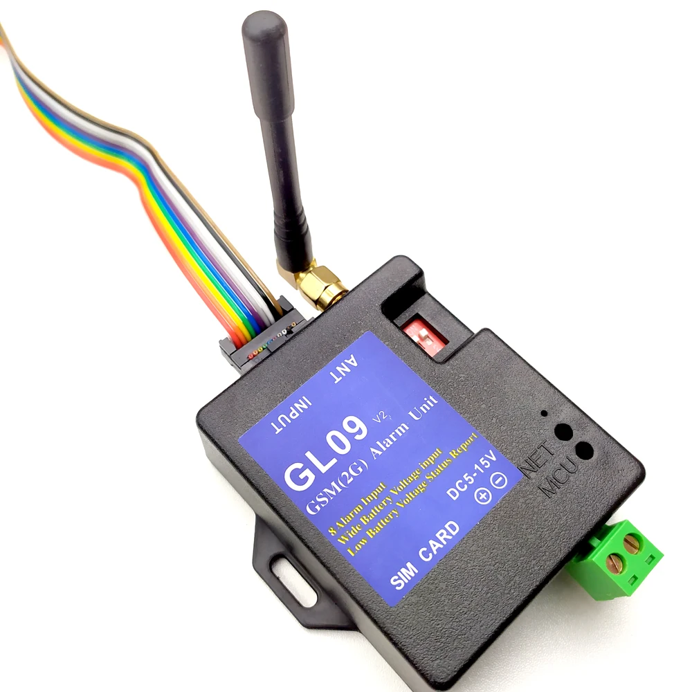 

GL09 Intelligent Low Consumption Compatible Eight Alarm Inputs Power-save Working DC5V SMS Alert Alarm System Home Module Fit