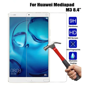 

Anti-Shatter Transparent Real Tempered Glass For Huawei Mediapad M3 8.4 Inch Tablet Screen Protector Protective Film Glass 9H HD