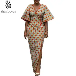 Африканский платья для женщин для Мода состоянии классический элегантный сексуальное платье с принтом в африканском стиле