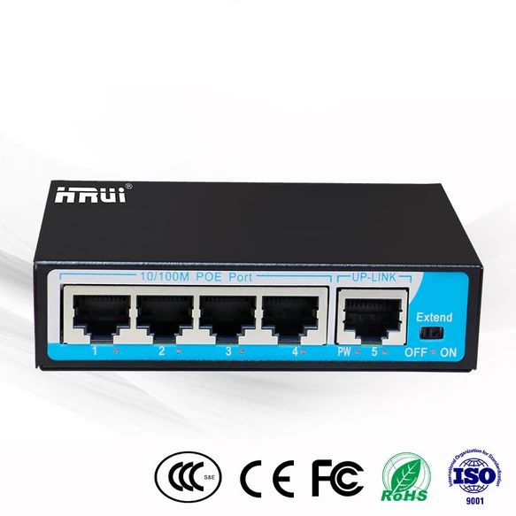 Профессиональный 10/100M 5 портов PoE коммутатор plug and play светодиодный индикаторы для IP Камера сетевой коммутатор устройств сетевой коммутатор